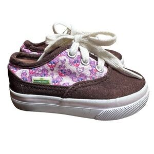VTG Sesame Street Abby Cadabby Brown Purple Lace Up Sneakers Size 4W Shoes